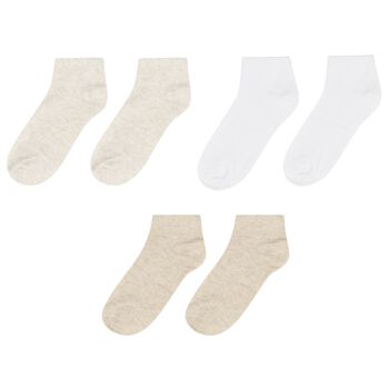 Boys Beige & White Socks (3 Pack) 