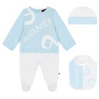 Boys Blue & White Babygrow, Hat & Bib Gift Set, 1, hi-res