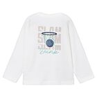 Boys Ivory Basketball Long Sleeve Top, 2, hi-res