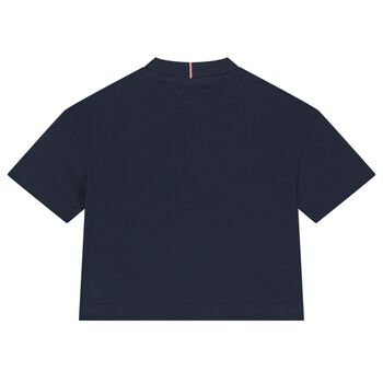 Girls Navy Blue Logo T-Shirt