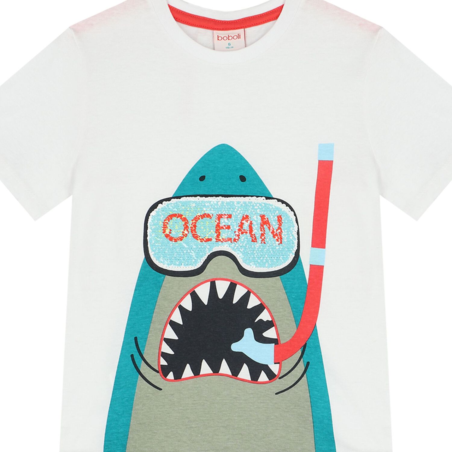 Boys White Shark T-Shirt, 1, hi-res image number null
