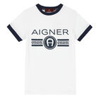 Boys White Logo T-Shirt, 1, hi-res