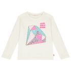 Girls Ivory Sequin Diamond Long Sleeve Top, 2, hi-res