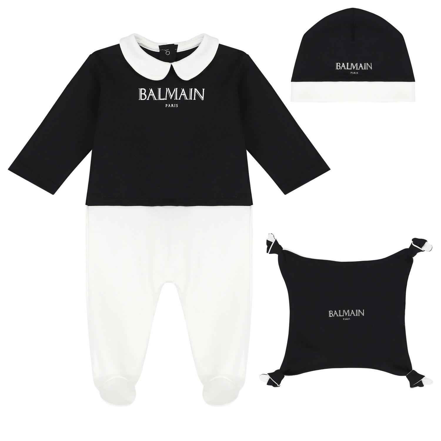 White & Black Logo Babygrow Gift Set, 3, hi-res