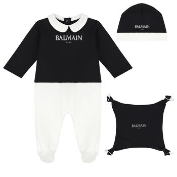 White & Black Logo Babygrow Gift Set