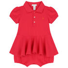 فستان رومبير بنات بالشعار باللون الزهرى, 1, hi-res