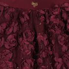 Girls Burgundy 3D Flower & Sequin Tulle Aliza Skirt, 1, hi-res