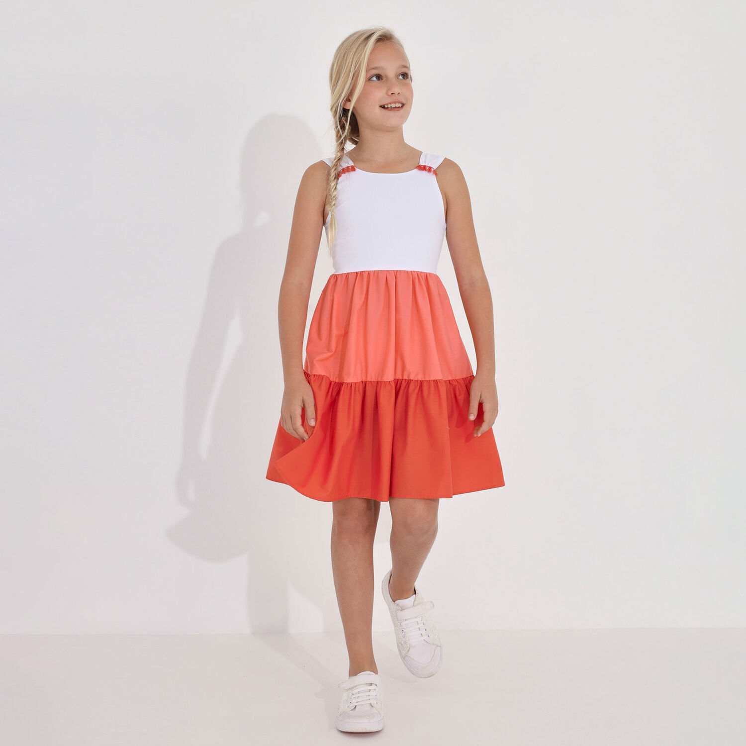 Girls Pink & White Dress, 1, hi-res image number null