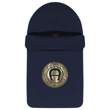 Baby Boys Navy Blue & Gold Logo Nest