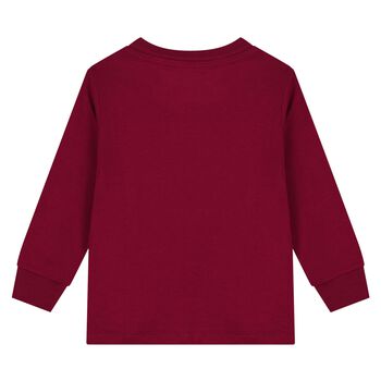 Baby Boys Burgundy Polo Bear Long Sleeve Top
