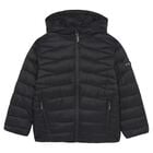 Boys Black Padded Puffer Jacket, 1, hi-res
