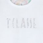 Girls White Embellished Logo T-Shirt, 1, hi-res