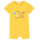 Baby Boys Blue, White & Yellow Rompers (2 Pack), 1, hi-res
