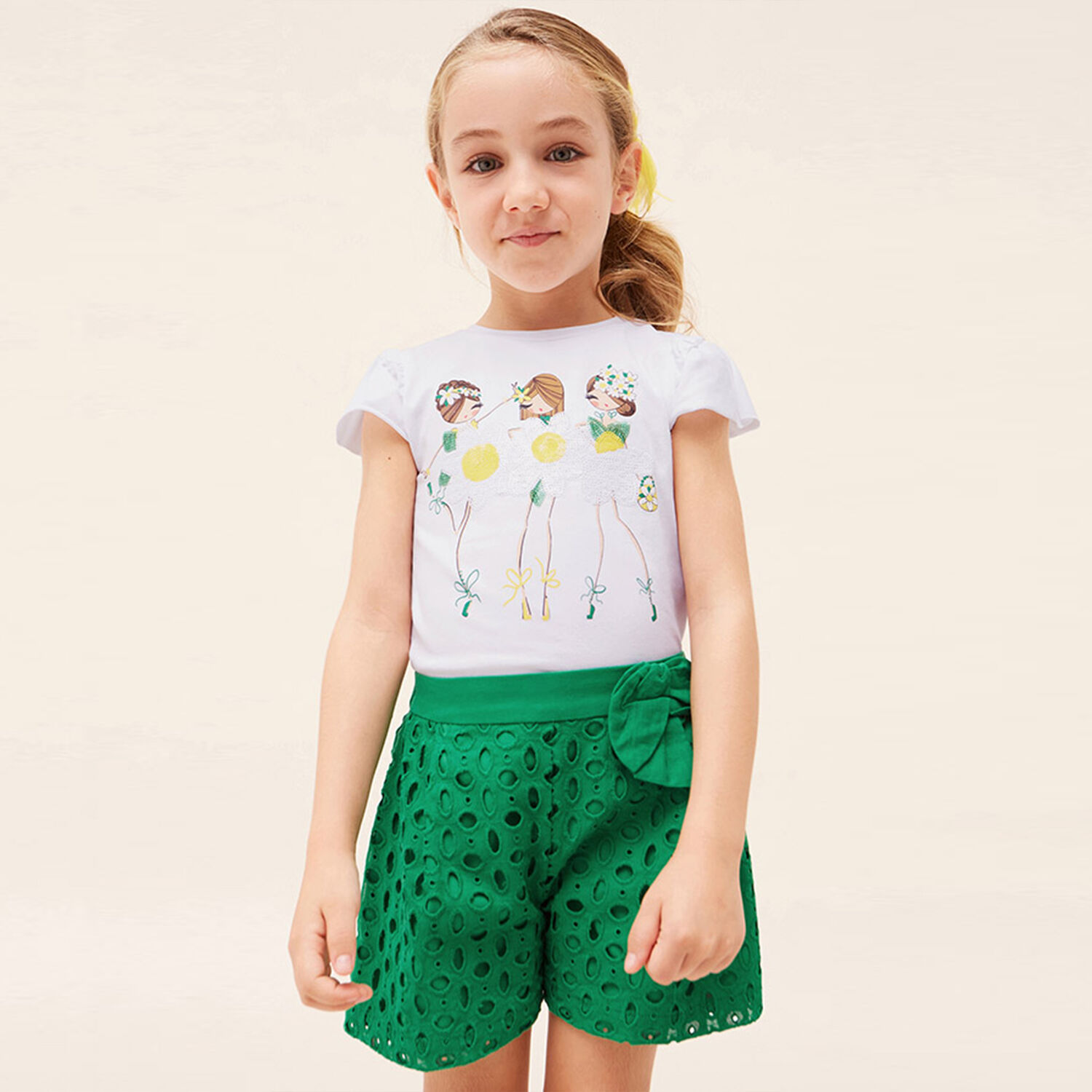 Girls White Sequin T-Shirt, 1, hi-res