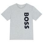 Boys Grey & Navy Blue Logo Shorts Set, 2, hi-res