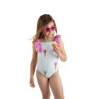 Girls Green & Pink Ice Cream Swimsuit, 1, hi-res