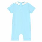 Baby Boys Blue Teddy Romper, 1, hi-res