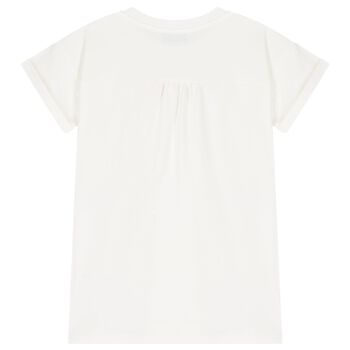 Girls Ivory Teddy Bear Logo Dress