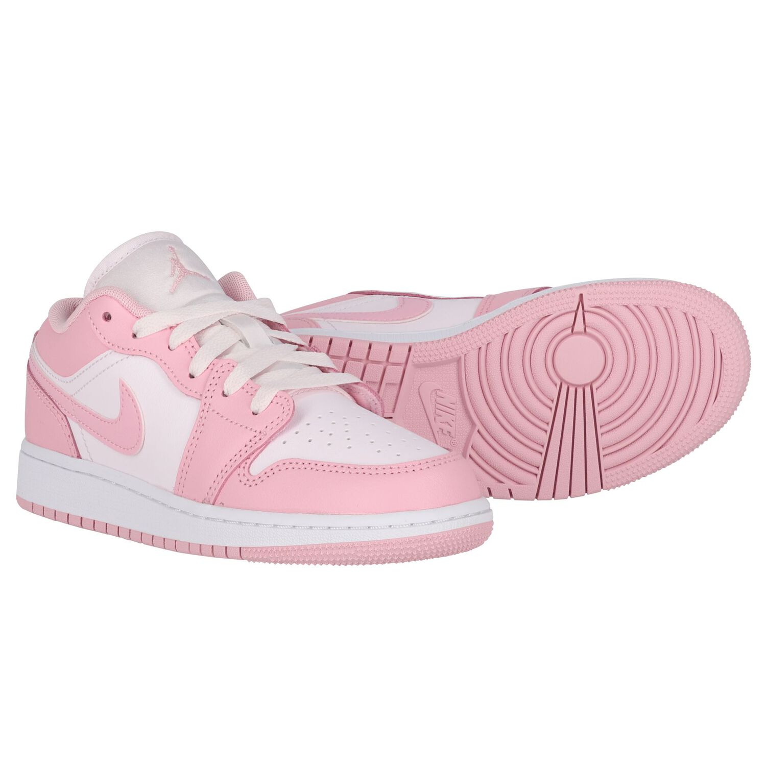 Girls White & Pink Air Jordan 1 Low Trainers, 9, hi-res
