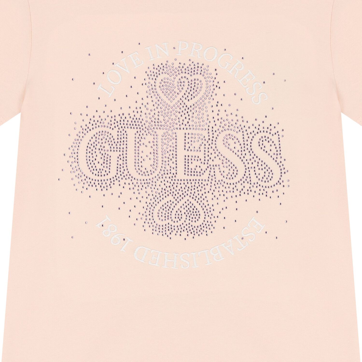 Girls Pink Logo Rhinestone T-Shirt, 1, hi-res