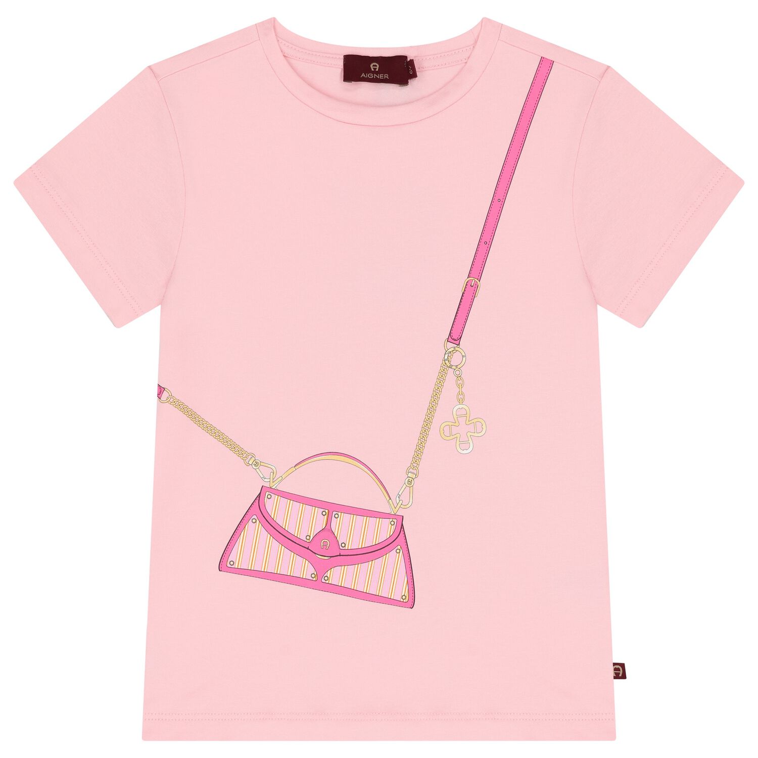 Girls Pink Bag Logo T-Shirt, 2, hi-res image number null