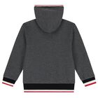 توب بغطاء للراس وسحاب بالشعار باللون الرمادي للأولاد, 1, hi-res