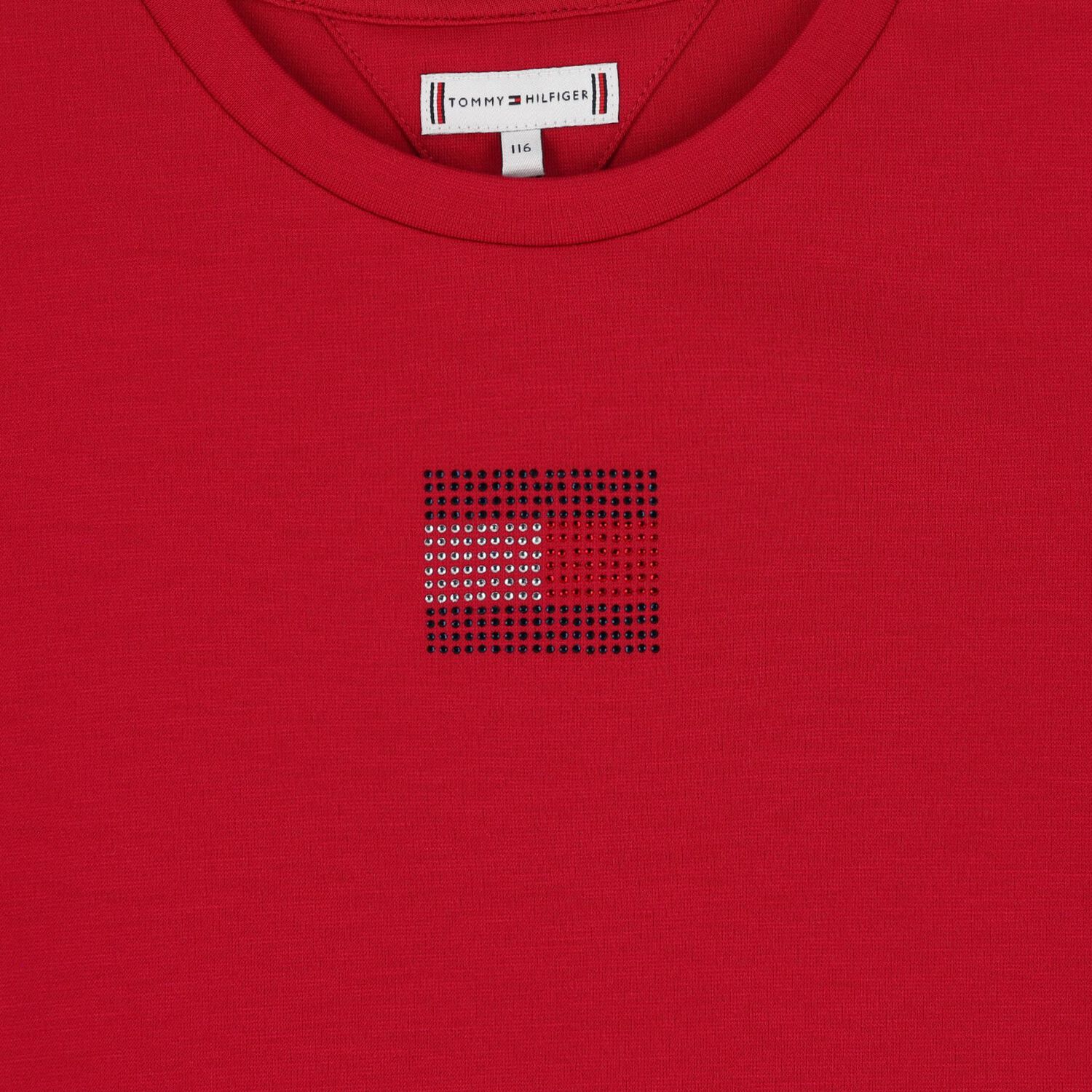 فستان أحمر بشعار للبنات, 1, hi-res