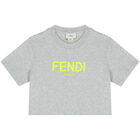 Girls Grey Logo T-Shirt, 1, hi-res