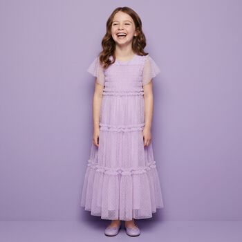 Girls Lilac Tulle Dress
