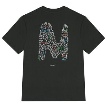 قميص أسود بشعار للأولاد