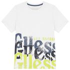 Boys White Logo T-Shirt, 1, hi-res