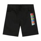 Boys Black Logo Shorts, 2, hi-res