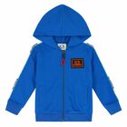 Younger Boys Blue Logo Hooded Top, 1, hi-res