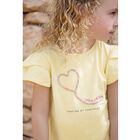 Younger Girls Yellow Logo T-Shirt, 1, hi-res