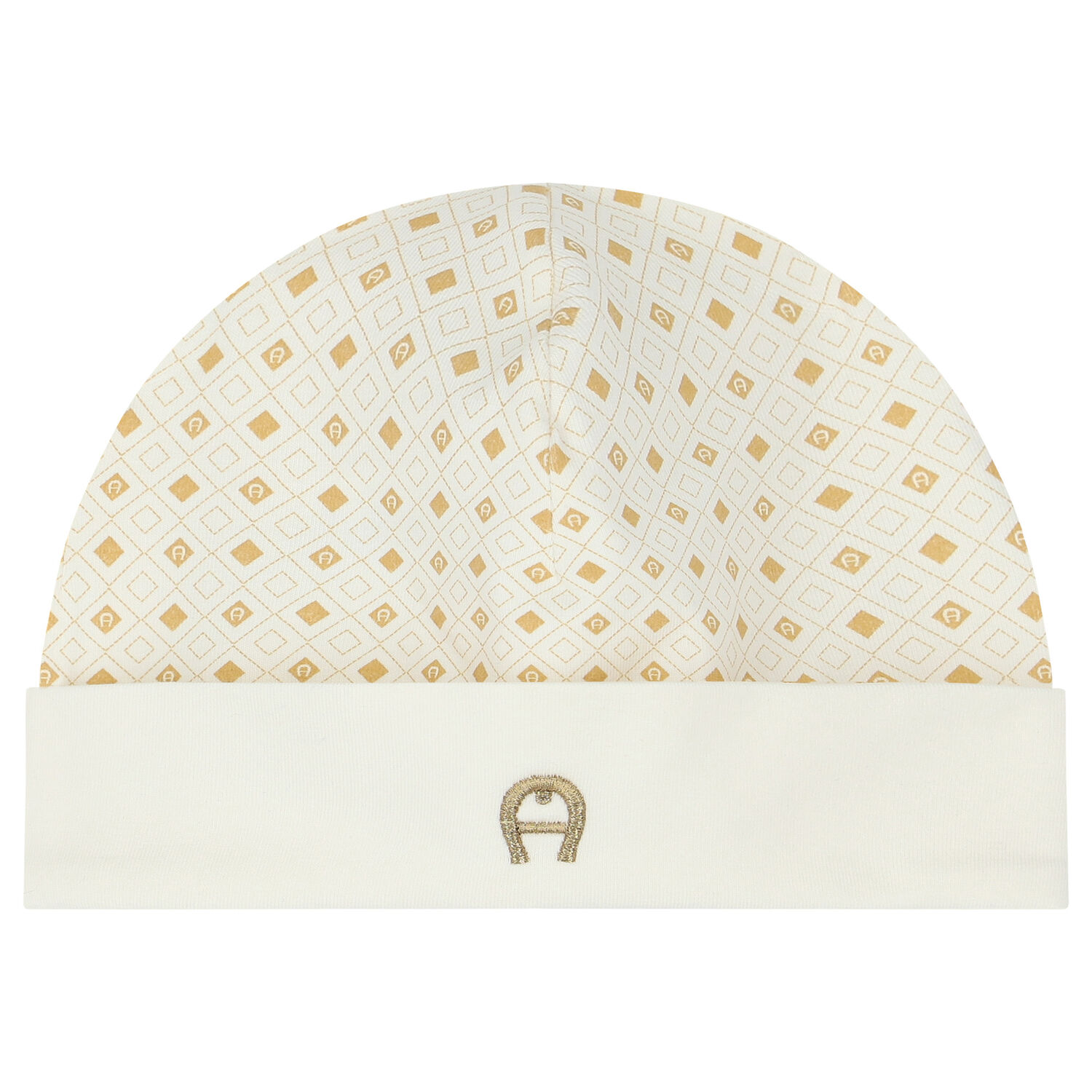 قبعة بالشعار باللون العاجي والذهبي, 3, hi-res