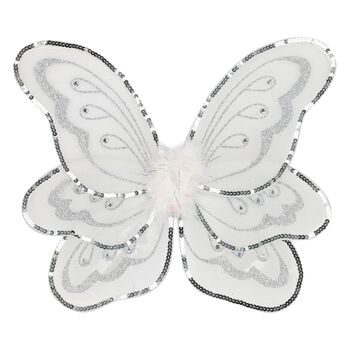 Girls Silver Wings & Wand Set