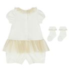 Ivory & Gold Elephant Romper Gift Set, 1, hi-res