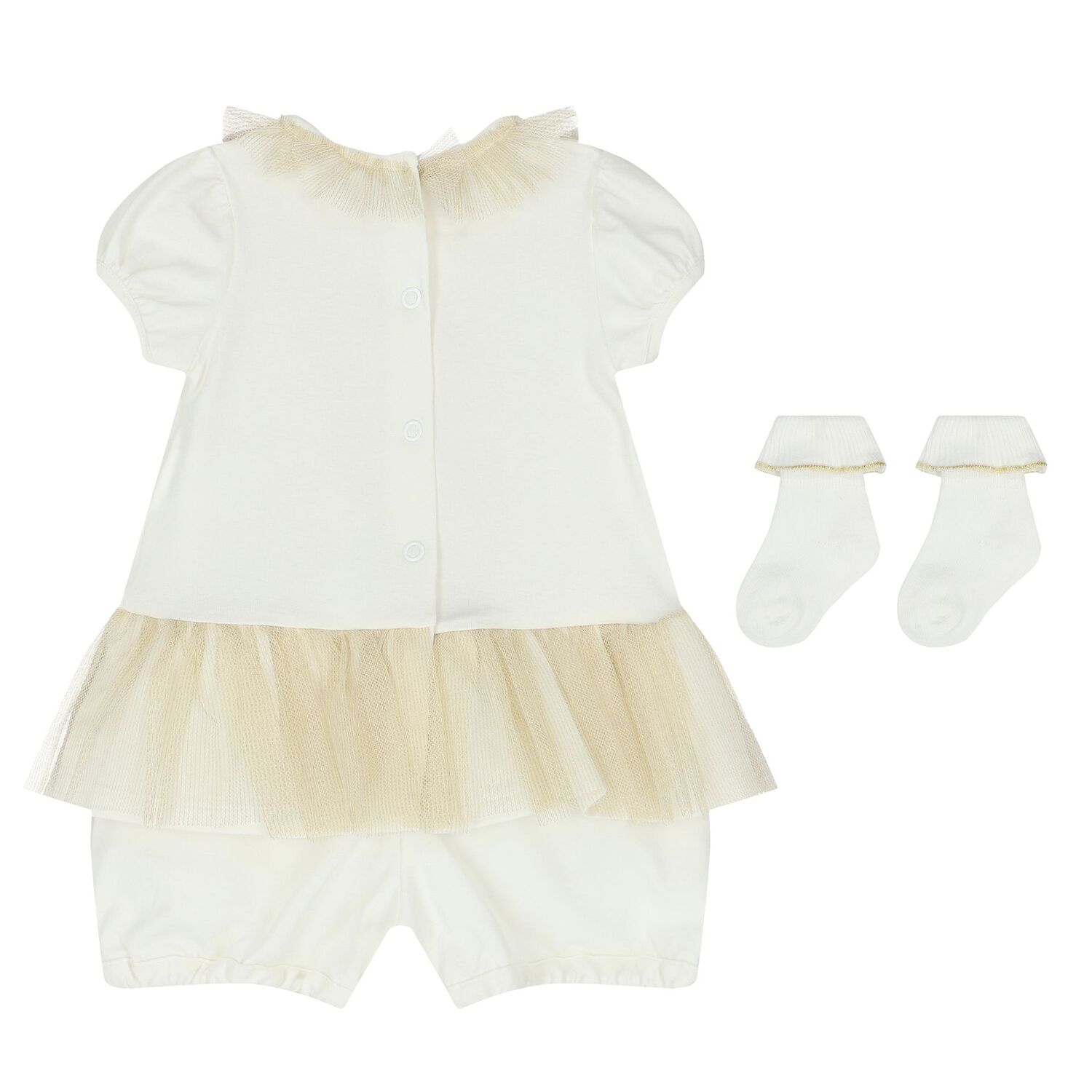 Ivory & Gold Elephant Romper Gift Set, 1, hi-res image number null