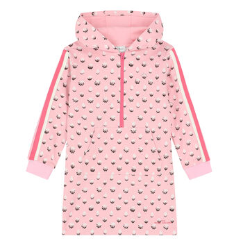 Girls Pink Printed Dress
