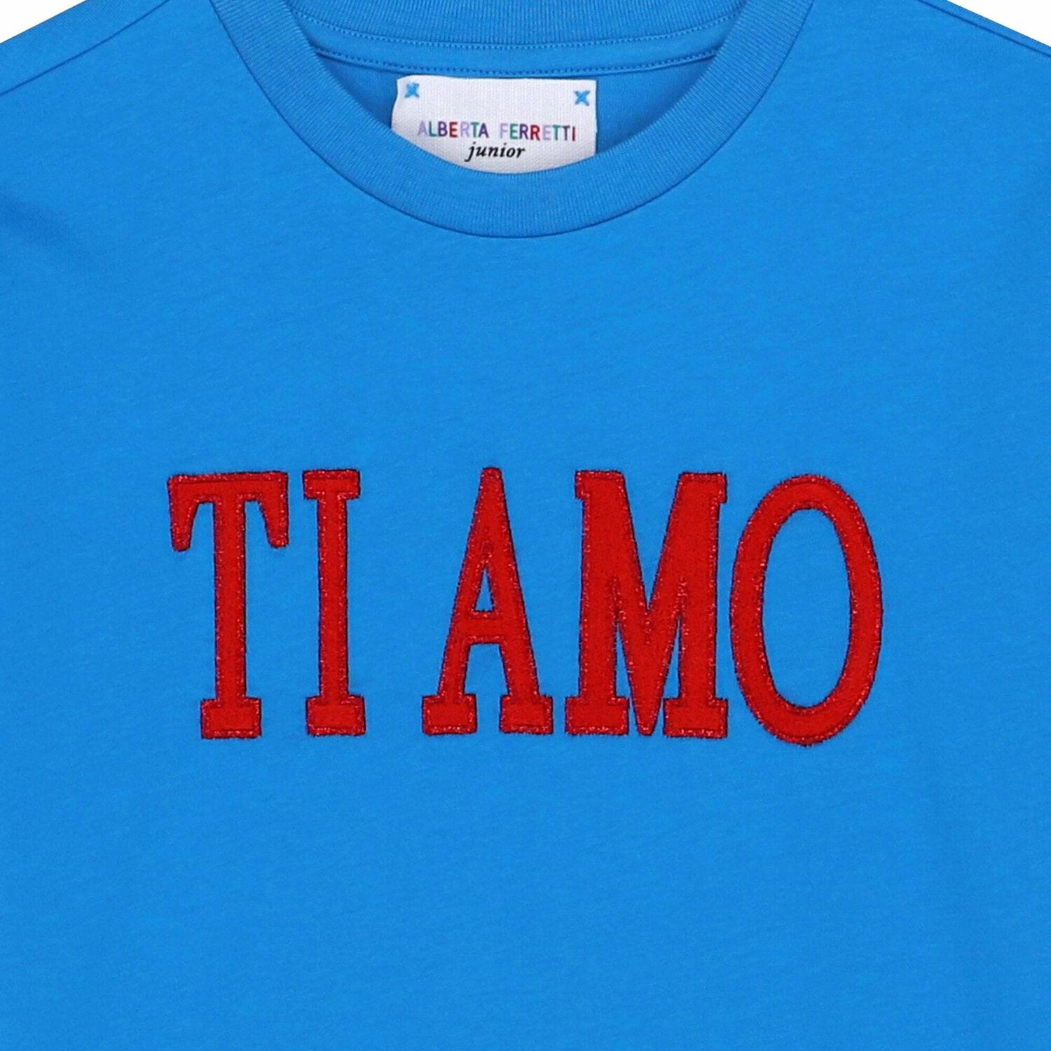 Girls Blue Embroidered Jersey T-Shirt, 1, hi-res image number null