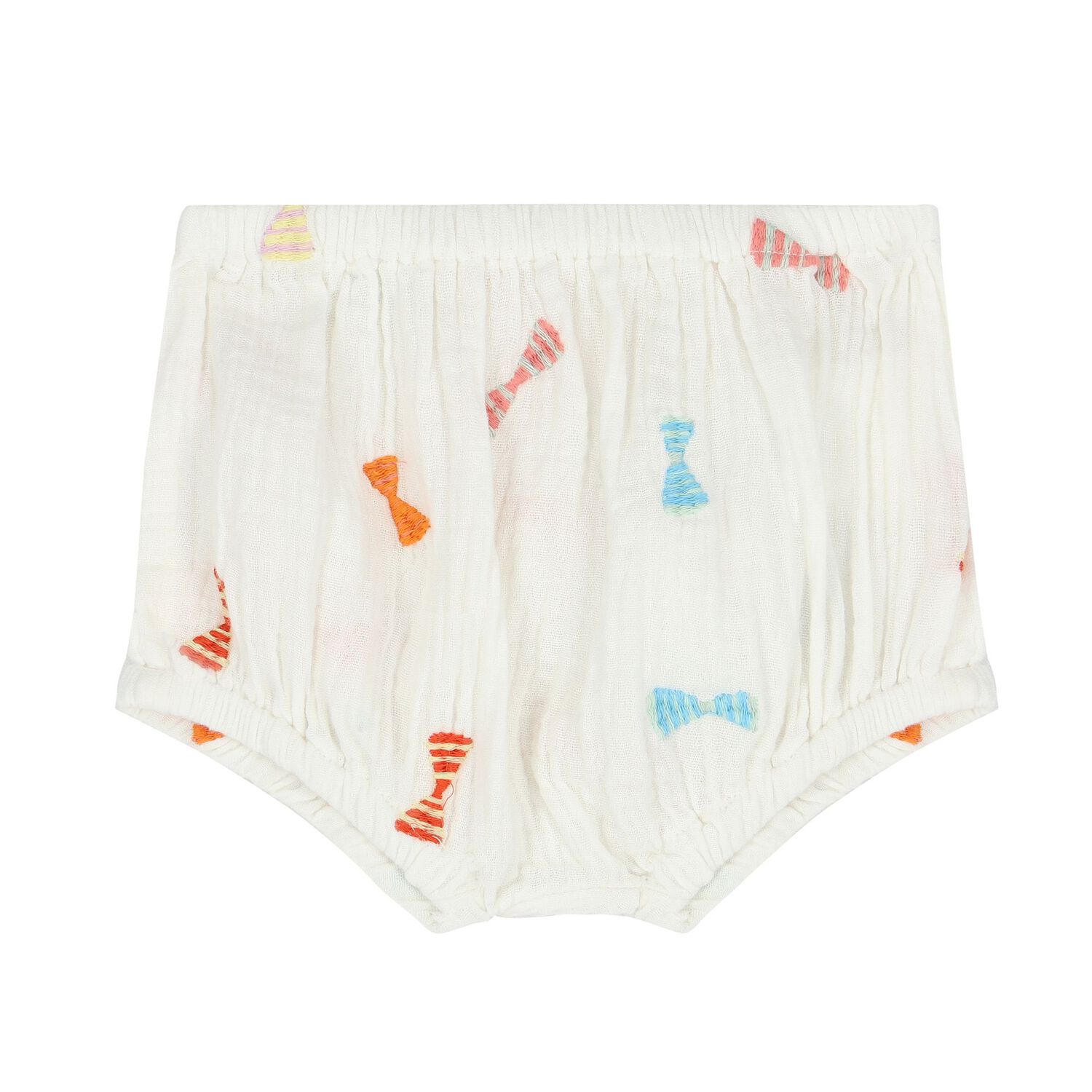 Younger Girls White Embroidered Bow Dress Set, 1, hi-res