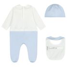 Baby Boys White & Blue Leopard Babygrow Gift Set, 1, hi-res