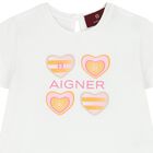 Younger Girls White Logo T-Shirt, 1, hi-res