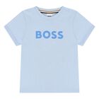 Younger Boys Blue Logo T-Shirt, 3, hi-res