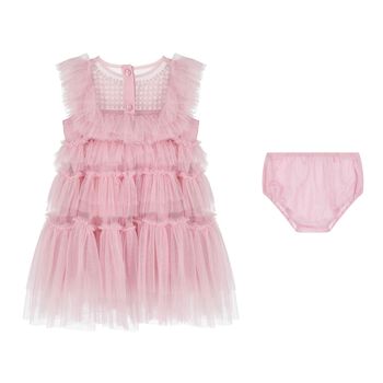 Baby Girls Pink Embellished Tulle Dress Set