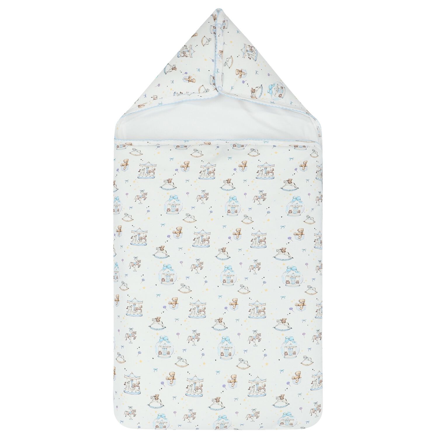 Baby Boys White & Blue Carousel Nest, 1, hi-res