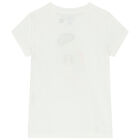 تيشيرت بنات بطبعة الدب باللون الابيض, 2, hi-res