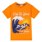 طقم شورت باللون البرتقالي والأزرق للأولاد , 1, hi-res