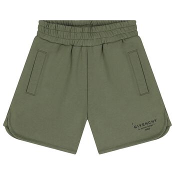 Boys Green Logo Shorts