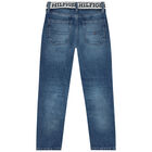 Boys Blue Logo Denim Jeans, 1, hi-res